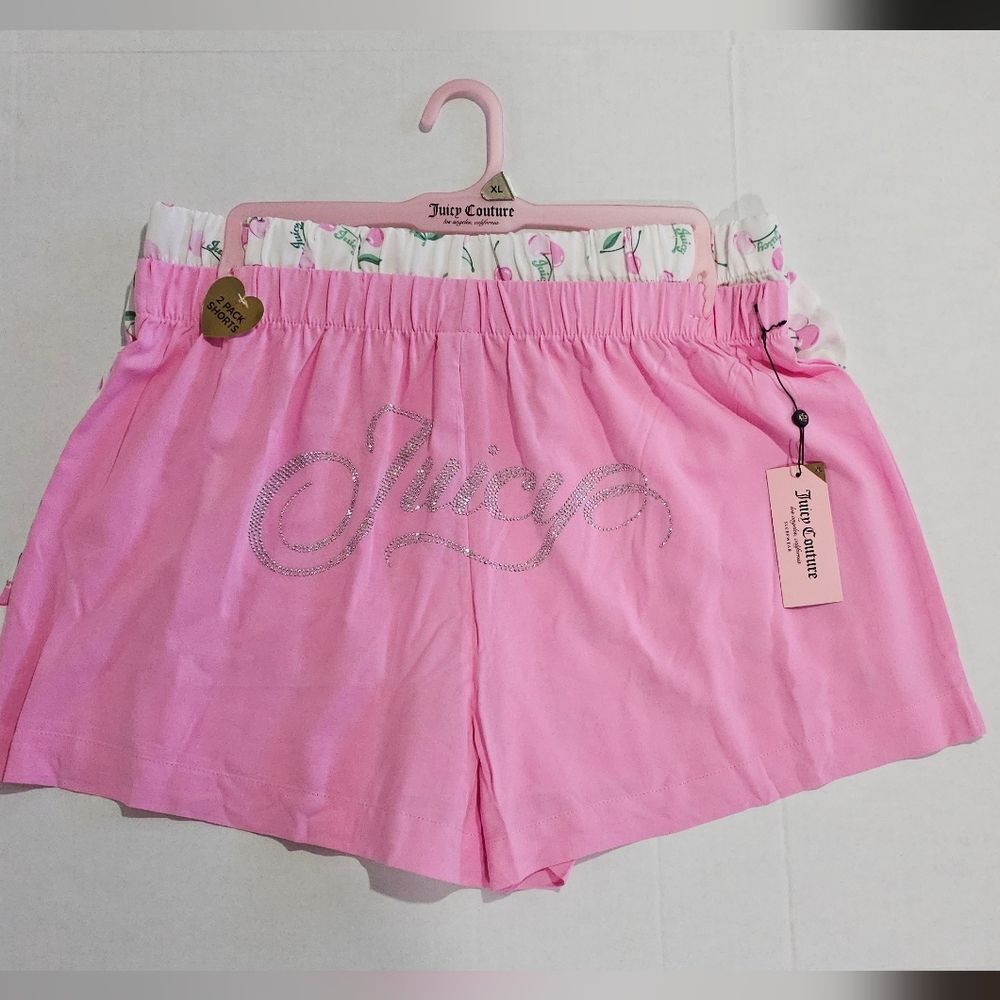 Juicy Couture Pajama Short Pink Cherries Set XL New Sleepwear